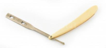 Késes borotva bakelit nyéllel, Made in U.S.A. jelzéssel, h: 22 cm