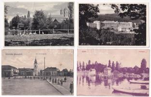 8 db RÉGI magyar város képeslap vegyes minőségben / 8 mixed Hungarian town-view postcards in mixed quality