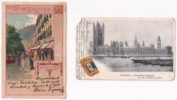 9 db RÉGI külföldi város képeslap vegyes minőségben / 9 mixed European town-view postcards in mixed quality