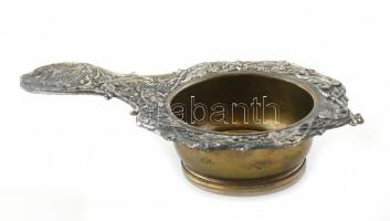 Régi dekoratív fém nyeles cukorszóró, apró kopásnyomokkal, h: 13 cm