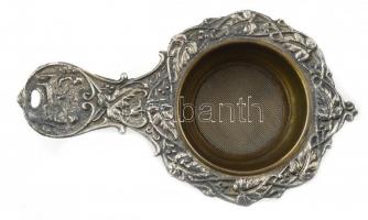 Régi dekoratív fém nyeles cukorszóró, apró kopásnyomokkal, h: 13 cm