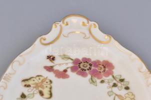 Zsolnay pillangómintás szendvicses készlet, 6 személyes, tálca + 6 db tányér. Kézzel festett, jelzet...