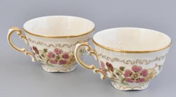 Zsolnay pillangó mintás 6 személyes mokkás készlet. Kézzel festett, jelzett, apró kopásokkal