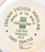 Zsolnay orchidea mintás porcelán váza, kézzel festett, jelzett, hibátlan, m: 27 cm