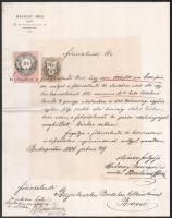 1886 Nyugta Brassóból Budapestre küldött összegről 3,75Ft okmánybélyeggel