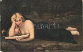1932 Magdalena / Erotic nude lady art postcard. Stengel s: Correggio (EK)