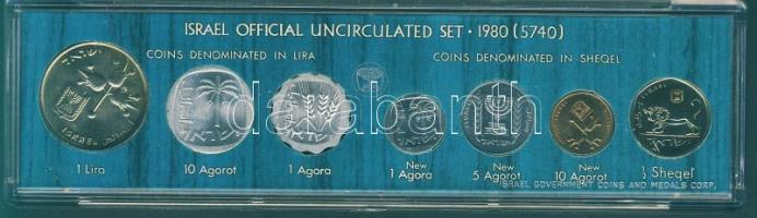 Izrael 1980. 1A, 10A, 1L, 1NA, 5NA, 10NA, 1/2Sh szettben "Lírától a Sheqel-ig" T:1