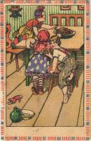 1920 Children art postcard. Salon International D.K. & Co. P. 2240. s: A. Kloubek-Schrutz (EB)