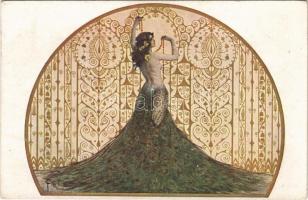 Die Eitelkeit / Vanité / Vanity. Russian gently erotic Art Nouveau postcard. T.S.N. R.M. No. 228. s: Solomko