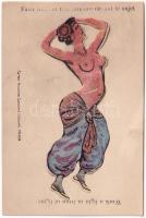 Erotic dancer. Work a light in front of figure. Cartes Animées Lambert, Paris