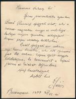 1944 Bedő Rudolf műgyűjtő részére védettség kérő levél