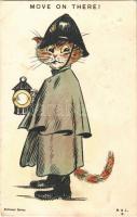 1905 Move on there! Cat policeman / Rendőr macska. M & L. G. National Series (Rb)