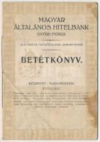 Győr 1935. Magyar Általános Hitelbank Győri Fiókja kitöltött betétkönyve