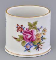 Herendi bouquet de cornelia (HBC) mintás porcelán fogpiszkálótartó, kézzel festett, jelzett, hibátlan, 8,5x7,5 cm