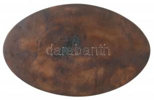 ~1970. "Tűzoltó" ovális alakú Br emlékplakett (133x84mm) T:1-,2