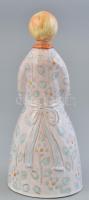 Berkovits Anna (1911-1986) Nő figura, kézzel festett mázas kerámia, jelzett, hibátlan, m: 21 cm