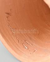 Berkovits Anna (1911-1986) Nő figura, kézzel festett mázas kerámia, jelzett, hibátlan, m: 21 cm