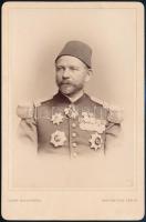 1878 Mehmed Ali Pascha (1827-1878, Ludwig Karl Friedrich Detroit) tábornagy, keméynhátú fotó, 17×11 cm / Prussian-born Ottoman career officer and marshal