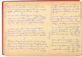 cca 1930 Nótagyűjtemény, közel 100 kézzel beírt számozott oldal, tartalomjegyzékkel, nóták neve szerint, füzetben