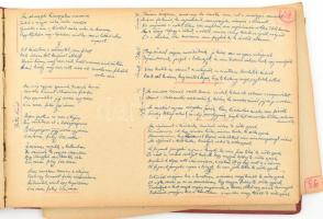 cca 1930 Nótagyűjtemény, közel 100 kézzel beírt számozott oldal, tartalomjegyzékkel, nóták neve szer...