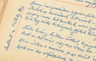 cca 1930 Nótagyűjtemény, közel 100 kézzel beírt számozott oldal, tartalomjegyzékkel, nóták neve szer...