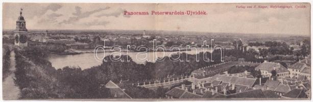 Újvidék, Novi Sad; Pétervárad. két részes kinyitható panorámalap / Peterwardein. 2-tiled folding panoramacard (EK)