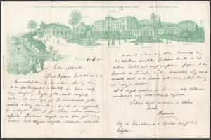 1911 Abbázia, Abbázia nevezetességeit bemutató díszes fejléces papírra írt levél