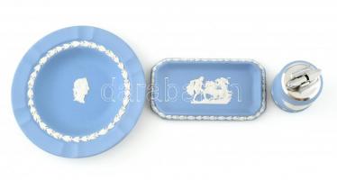 3 darabos Wedgewood porcelán asztali készlet. Biszkvit porcelán jelzett, hibátlan