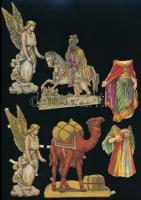 cca 1910 Papírfigurák, matricák, közte több litho