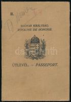 1935 Bp., Izraelita vallású egyén számára a Magyar Királyság által kiállított fényképes útlevél, román illetékbélyegekkel / Hungarian passport