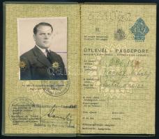 1940 Magyar Királyság által kiállított fényképes útlevél / Hungarian passport
