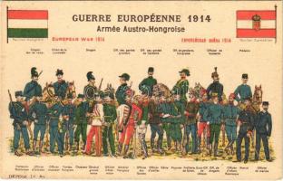 Guerre Européenne 1914, Armée Austro-Hongroise / Osztrák-magyar hadsereg / Austro-Hungarian army. litho