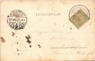 1902 Esztergom, Vártemplom és a prímási palota, Bazilika, "BUDAPEST" gőzhajó. Stromf Ignác...