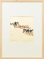 Lakner László (1936-): "Celan", 1981. Akril, kréta, papír. Jelzett és datált: Lakner 981. ...