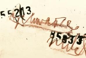 Lakner László (1936-): "Celan", 1981. Akril, kréta, papír. Jelzett és datált: Lakner 981. ...