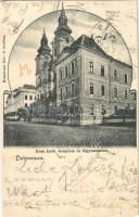 1905 Debrecen, Római katolikus templom és főgimnázium. Komáromi felvétele és kiadása (r)
