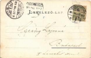 1904 Székesfehérvár, Búza piac, üzletek. Eisler Adolf kiadása (EK)