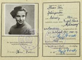 Ács (Haas) Irén (1924-2015) fotóriporter iratai, szülei deportálási irata