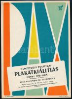 1959 Nemzetközi Politikai Kiállítás Ernst Múzeum villamosplakát, gr.: Sárdi K., 23×16 cm