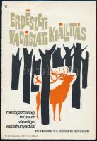 1964 Erdészeti, vadászati kiállítás, Mezőgazdasági Múzeum, Városliget, Konecsni György (1908-1970) grafikája, 23×16 cm