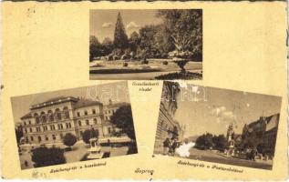 Sopron, Erzsébet kert, Széchenyi tér, Kaszinó, Postapalota (Rb)