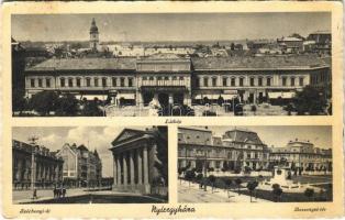 1941 Nyíregyháza, látkép, üzletek, Széchenyi út, Bessenyei tér (EK)