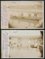 1905 Ungvár, Kaland-Uszoda két feliratozott fotólap