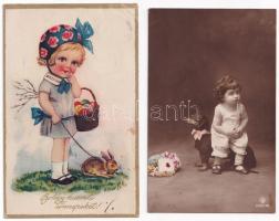 11 db VEGYES motívum képeslap vegyes minőségben: gyerek / 11 MIXED motive postcards in mixed quality...