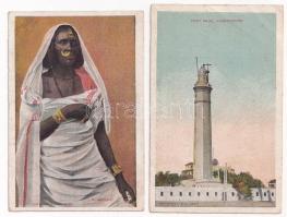 7 db RÉGI hosszú címzéses egyiptomi képeslap / 7 pre-1900 Egyptian postcards