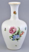 Herendi virágmintás porcelán váza, kézzel festett, jelzett, kis kopásnyomokkal, m: 26,5 cm
