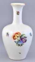 Herendi virágmintás porcelán váza, kézzel festett, jelzett, kis kopásnyomokkal, m: 26,5 cm