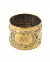 9 db különféle régi fém szalvétagyűrű, közte feliratosak, monogramosak, d: 3,5 cm - 6 cm