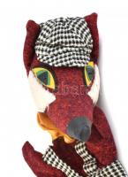 Róka, bábjáték, kézzel készített, jó állapotú. m: 62 cm