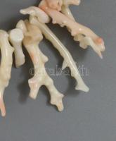 Dekoratív korall nyaklánc, fém kapoccsal, h: 47 cm